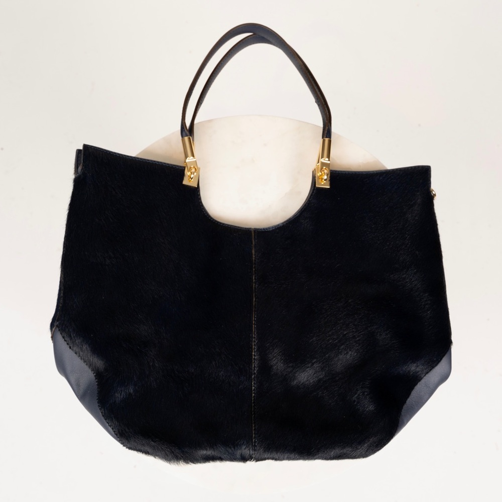 Elizabeth & James Dark Blue Pony Hair Shoulder Bag, used, perfect condition